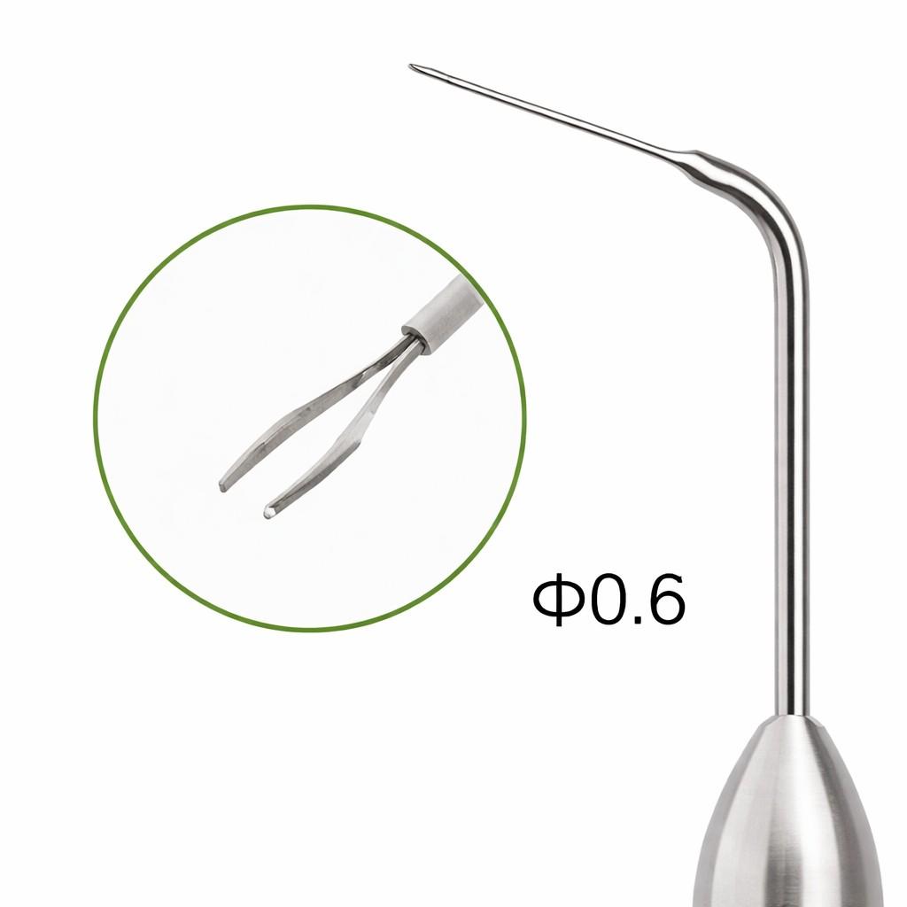 Tip of crab-claw-shaped tweezers ?0.6*21mm